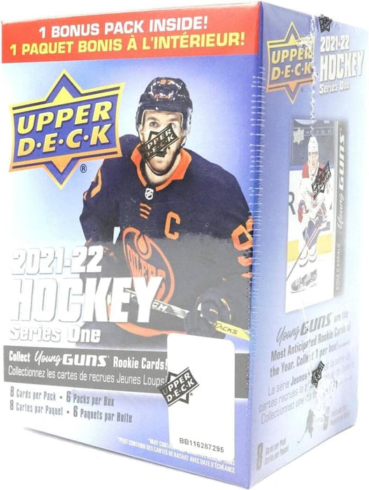 2021-22 Upper Deck Series 1 Hockey Blaster Box - 6 Packs + 1 Bonus Pack