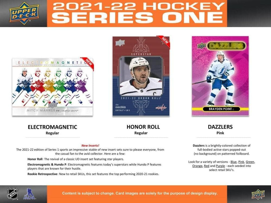 2021-22 Upper Deck Series 1 Hockey Blaster Box - 6 Packs + 1 Bonus Pack [Card Game, 1+ Players]
