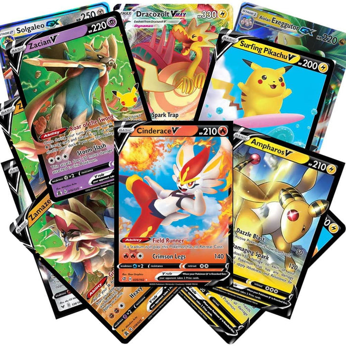 Bulk Pokemon Cards: 50 Assorted Cards with Guaranteed V Pokemon