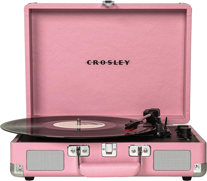 Crosley Cruiser Deluxe Vintage 3-Speed Bluetooth Suitcase Vinyl Record Player Turntable - Blush - CR8005E-BH [Electronics]