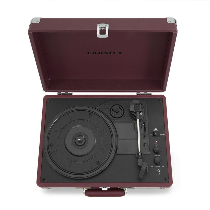Crosley Cruiser Plus Vintage 3-Speed Bluetooth In/Out Suitcase Vinyl Record Player Turntable - Burgundy - CR8005F-BU [Electronics]