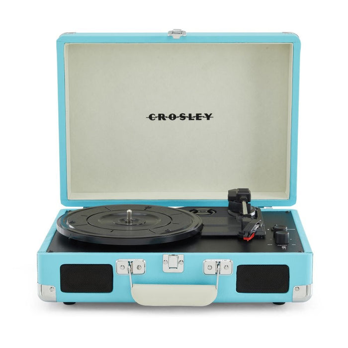 Crosley Cruiser Plus Vintage 3-Speed Bluetooth in/Out Suitcase Vinyl Record Player Turntable - Turquoise/White - CR8005F-TU [Electronics]