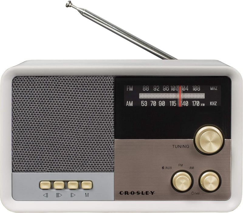 Crosley Tribute Vintage AM/FM Bluetooth Radio - White Sand - CR3036D-WS [Electronics]