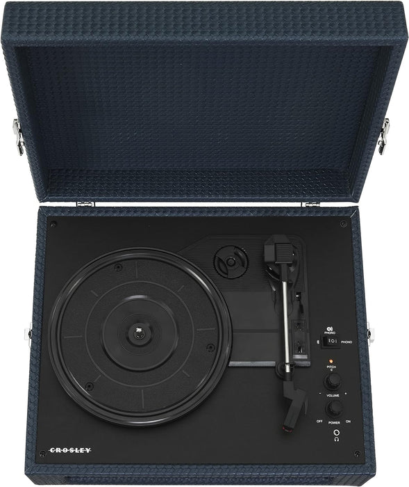 Crosley Voyager Vintage 3-Speed Bluetooth In/Out Vinyl Record Player Turntable - Navy Blue - CR8017B-NY [Electronics]