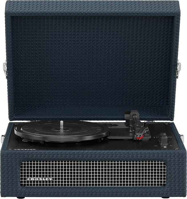 Crosley Voyager Vintage 3-Speed Bluetooth In/Out Vinyl Record Player Turntable - Navy Blue - CR8017B-NY [Electronics]
