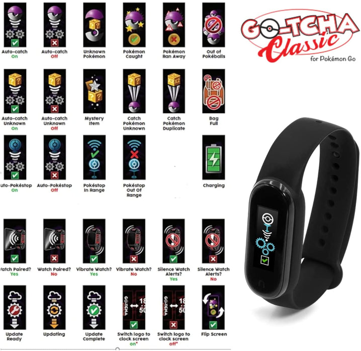 Datel Pokemon GO-TCHA Classic Wristband for Pokemon Go - iPhone & Android - Black