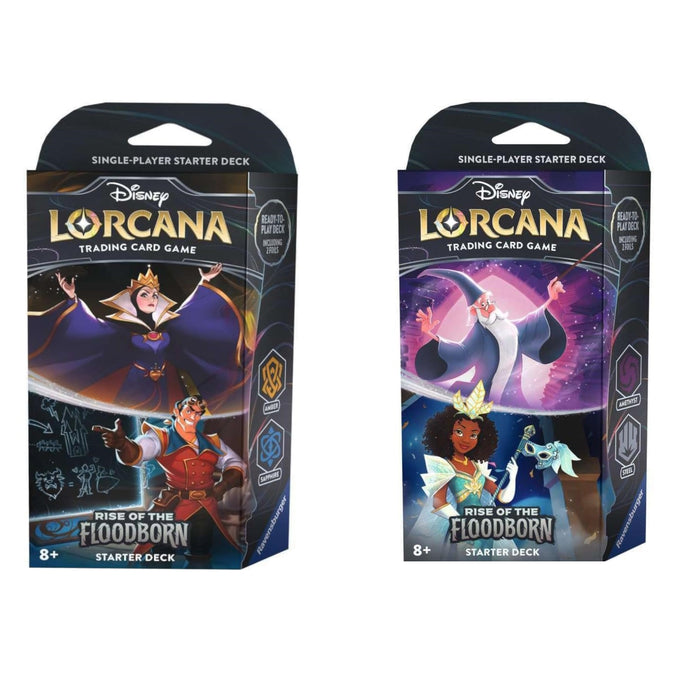 Disney Lorcana Trading Card Game: Rise of The Floodborn Starter Deck Bundle