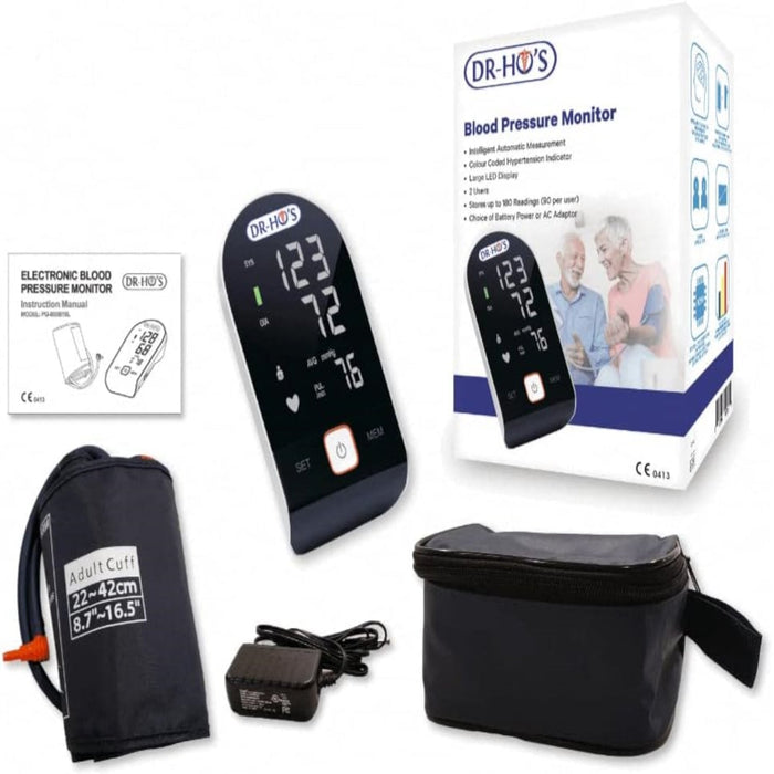 DR-HO'S Blood Pressure Monitor - Intelligent Automatic Measurement & Stores Up To 180 Readings