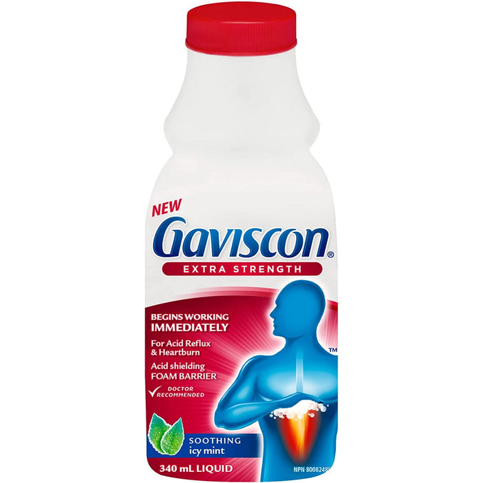 Gaviscon Liquid Extra Strength Antacid - Icy Mint - 340 mL [Healthcare]