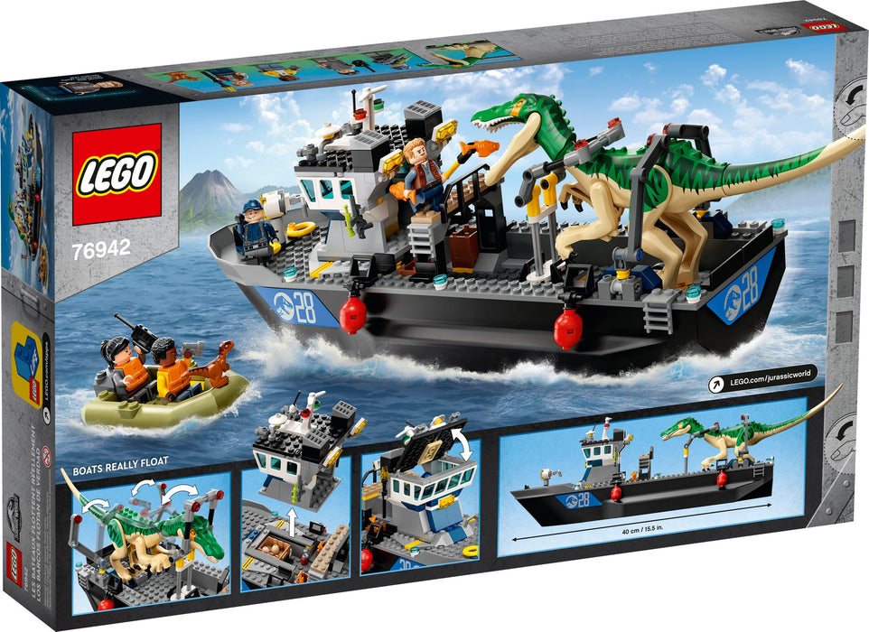 LEGO Jurassic World: Baryonyx Dinosaur Boat Escape - 308 Piece Building Kit [LEGO, #76942]