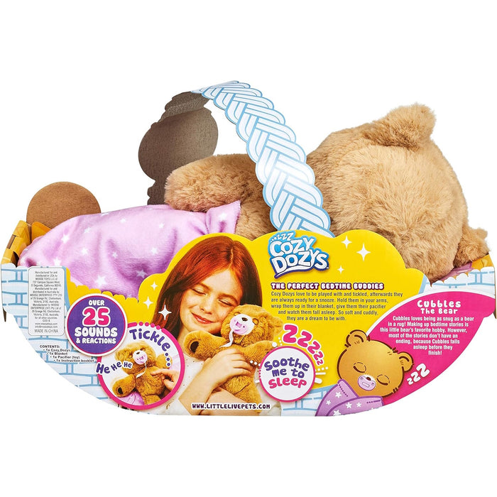 Little Live Pets Cozy Dozy: Cubbles the Bear - 4" Interactive Teddy Bear  [Toys, Ages 4+]