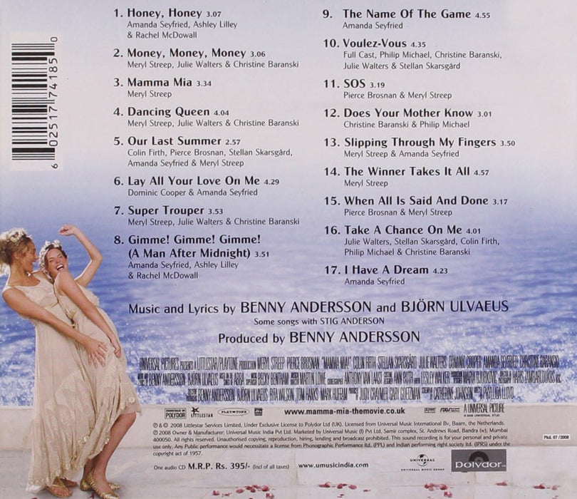 Mamma Mia! The Movie Soundtrack [Audio CD]