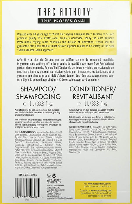 Marc Anthony: Argan Oil  of Morocco - Hydrating Professional Shampoo & Conditioner Set 2 x 1L / 33.8 fl oz [Hair Care]