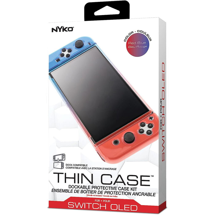 Nyko Thin Case for Nintendo Switch OLED - Red & Blue [Nintendo Switch Accessory]