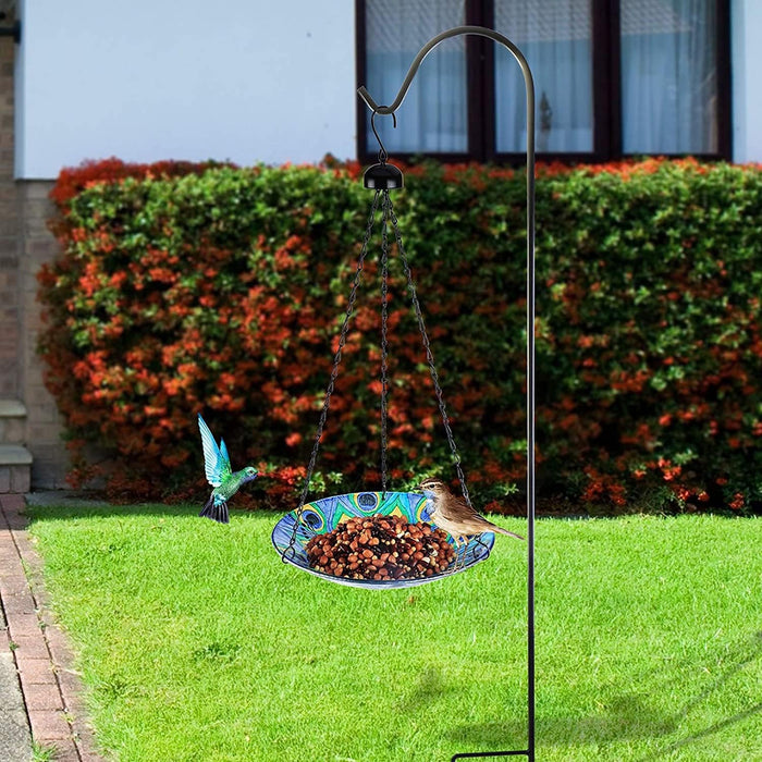 Outdoor Hanging Glass Bird Feeder - Peacock - 11 Inch [Sports & Outdoors]