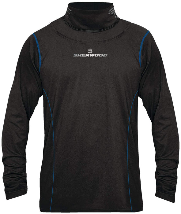 Sherwood: Long Sleeve with Intergrated Neck Guard Black - Senior[Sporting Goods]