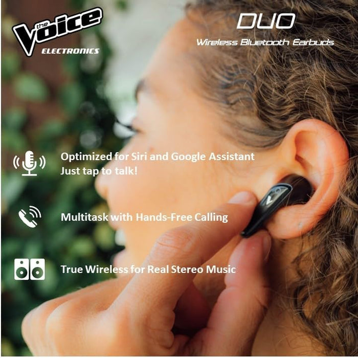 The Voice Duo True Wireless Stereo Earbuds with Mic - White [Electronics]