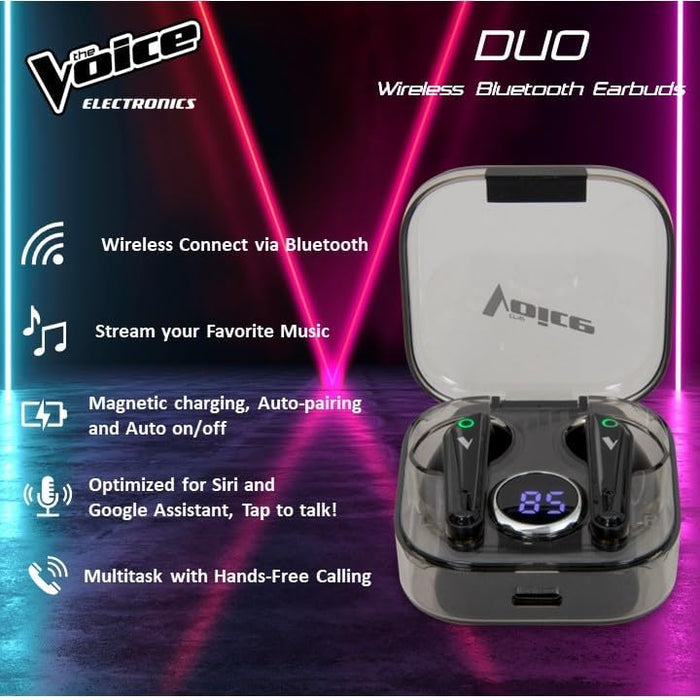 The Voice Duo True Wireless Stereo Earbuds with Mic - Black [Electronics]