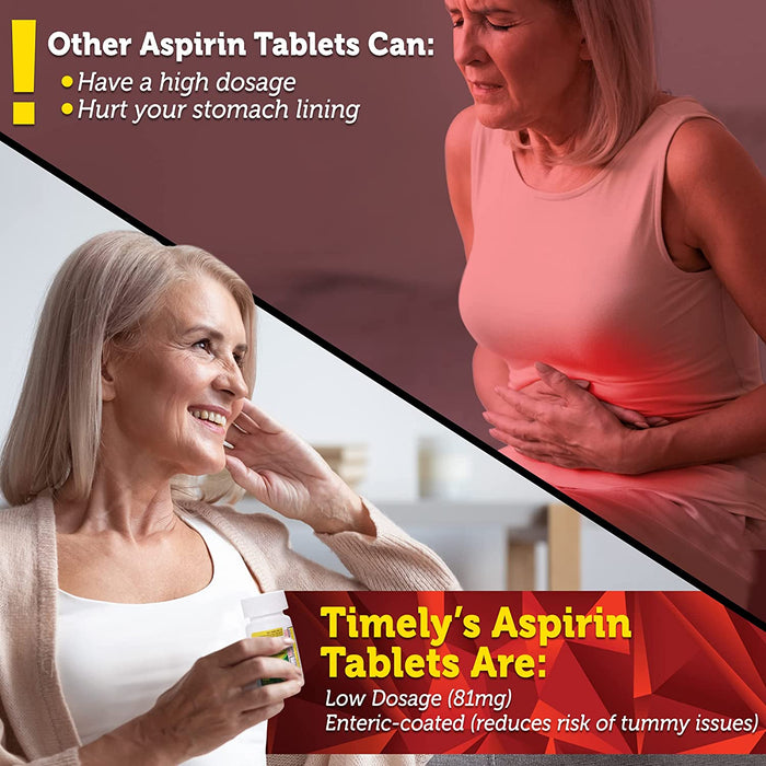Timely Low Dose Aspirin 81mg - 1000 Tablet [Healthcare]