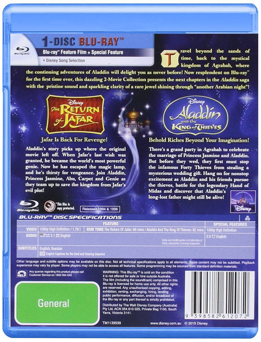 Disney's Aladdin: The King Of Thieves & The Return Of Jafar [Blu-Ray 2-Movie Collection]