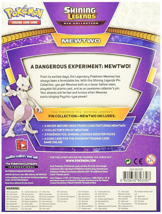 Pokemon TCG: Shining Legends Pin Collection - Mewtwo