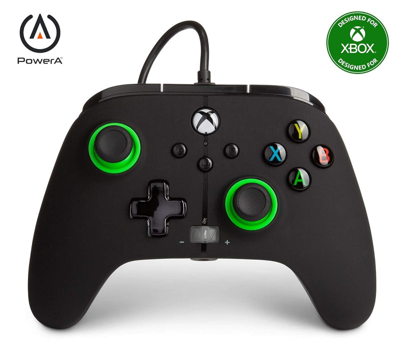 PowerA Xbox X/S & One Enhanced Wired Controller - Green Hint [Xbox Series X/S/Xbox One Accessory]