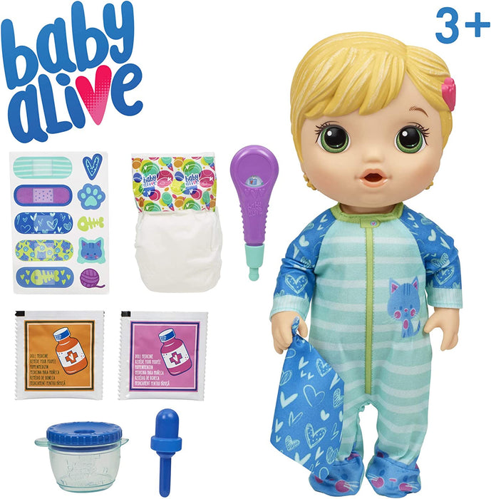 Baby Alive Mix My Medicine Baby Doll, Blonde Hair, Kitty-Cat Pajamas [Toys, Ages 3+]