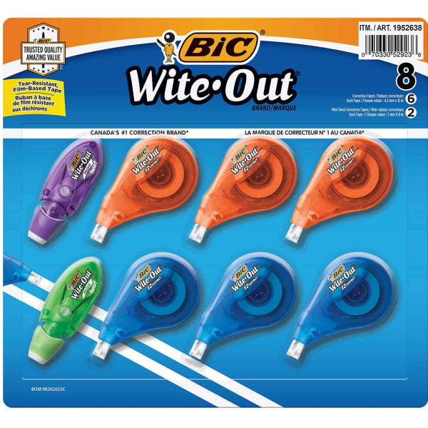 BIC Wite-Out EZ Correct - 8 Pack (6 Regular, 2 Mini) [House & Home]