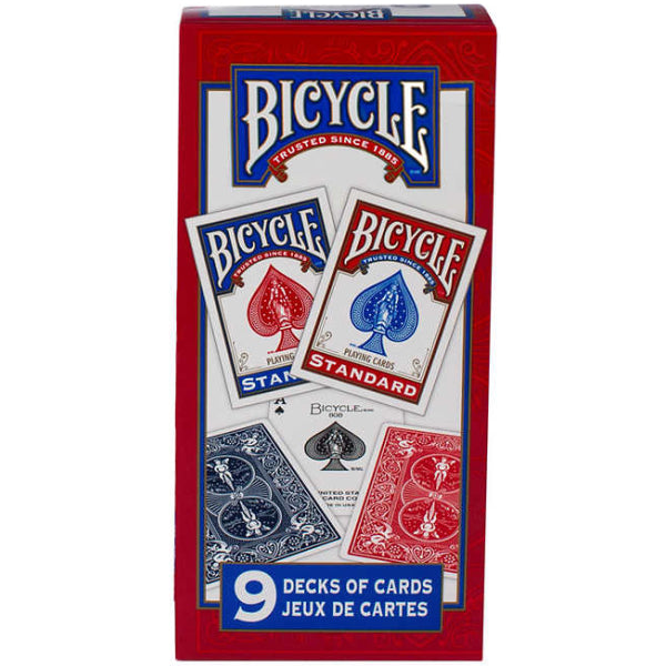 Bicycle Poker Size Standard Playing Cards - 9 Deck Pack