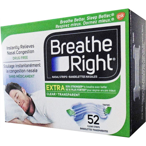 Breathe Right Extra Clear Nasal Strips - 52 Strips [Healthcare]