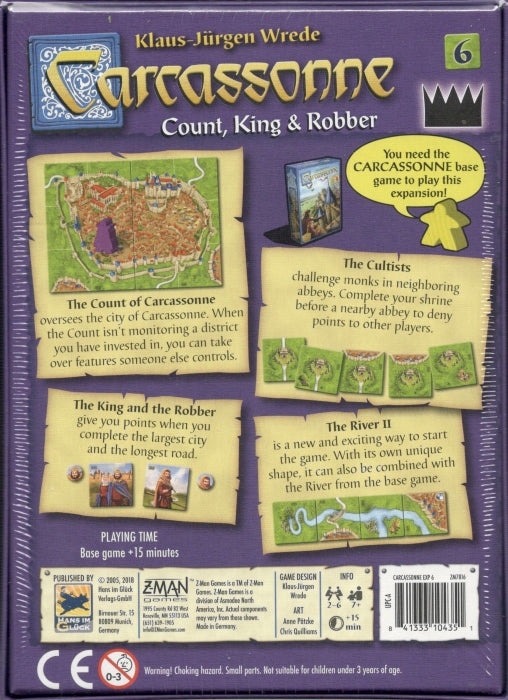 Carcassonne: Expansion 6 - Count, King & Robber [Board Game, 2-6 Players]