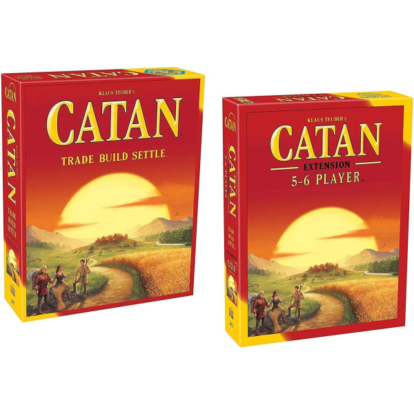 Catan 5th Edition w/ 5 and 6 Player Extension Bundle [Board Game, 2-6 Players]