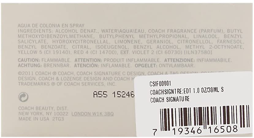 Coach Signature Eau de Toilette Spray for Women - 30mL / 1 Fl Oz [Perfume]