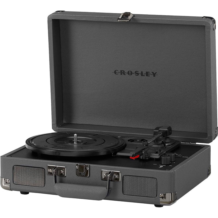 Crosley Cruiser Plus Vintage 3-Speed Bluetooth in/Out Suitcase Vinyl Record Player Turntable - Slate - CR8005F-SG [Electronics]