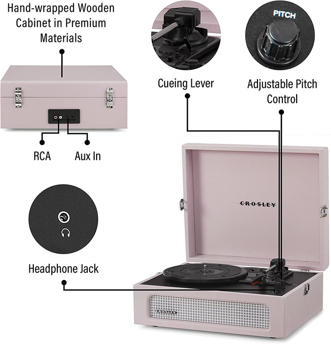 Crosley Voyager Vintage 3-Speed Bluetooth In/Out Vinyl Record Player Turntable - Amethyst - CR8017B-AM [Electronics]