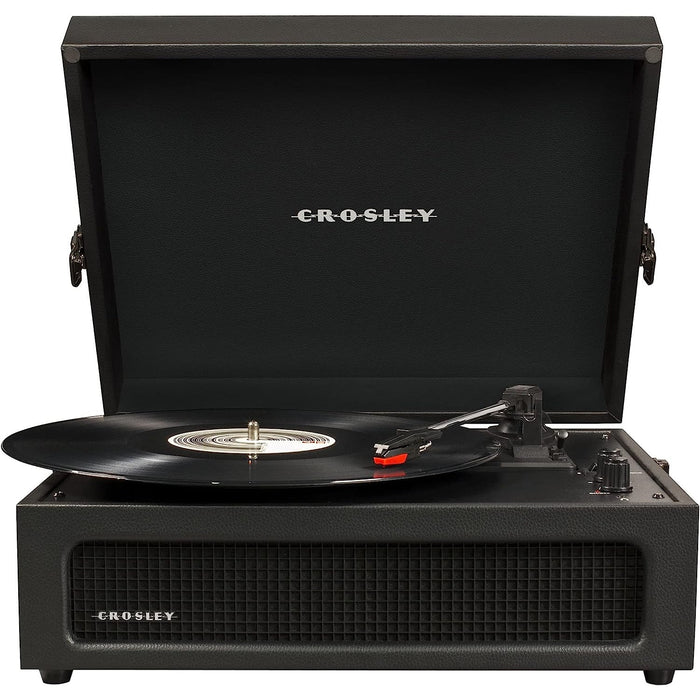 Crosley Voyager Vintage Portable Vinyl Record Player Turntable with Bluetooth in/Out and Built-in Speakers - Black - CR8017B-BK [Electronics]
