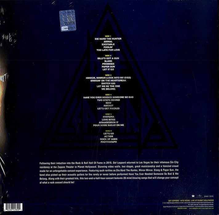Def Leppard - Hits Vegas: Live At Planet Hollywood - Limited Edition 3LP Transparent Blue Vinyl [Audio Vinyl]