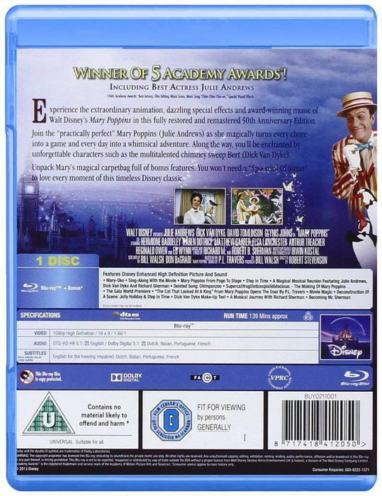 Disney's Mary Poppins - 50th Anniversary Edition [Blu-Ray]
