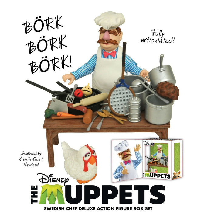 Disney's The Muppets Swedish Chef Action Figure w/ Accessories - Deluxe Select [Toys, Ages 3+]
