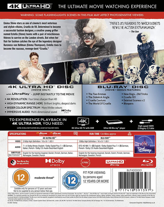 Disney's Cruella - 4K [Blu-ray + 4K UHD]