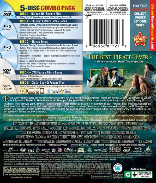 Disney's Pirates of the Caribbean: On Stranger Tides - Limited Edition SteelBook [3D + 2D Blu-ray + DVD + Digital]