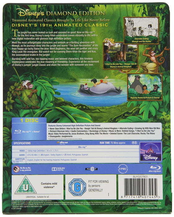 Disney's The Jungle Book -  Limited Edition Collectible SteelBook [Blu-Ray]