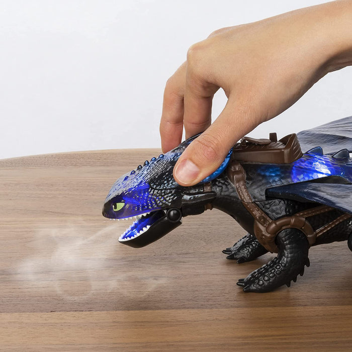 DreamWorks Dragons: Giant Fire Breathing Toothless - 20-Inch Dragon with Fire Breathing Effects and Bioluminescent Color [Toys, Ages 4+]