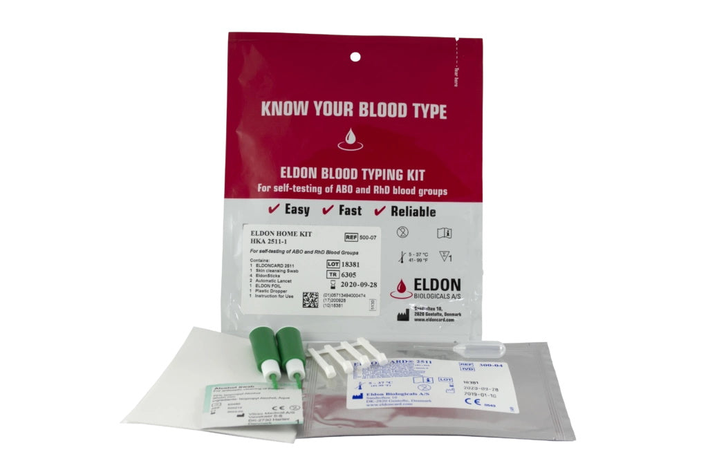 Eldoncard Blood Type Test - Complete Blood Typing Kit - 2 Pack [Healthcare]
