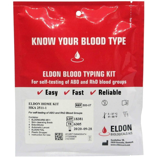 Eldoncard Blood Type Test - Complete Blood Typing Kit [Healthcare]