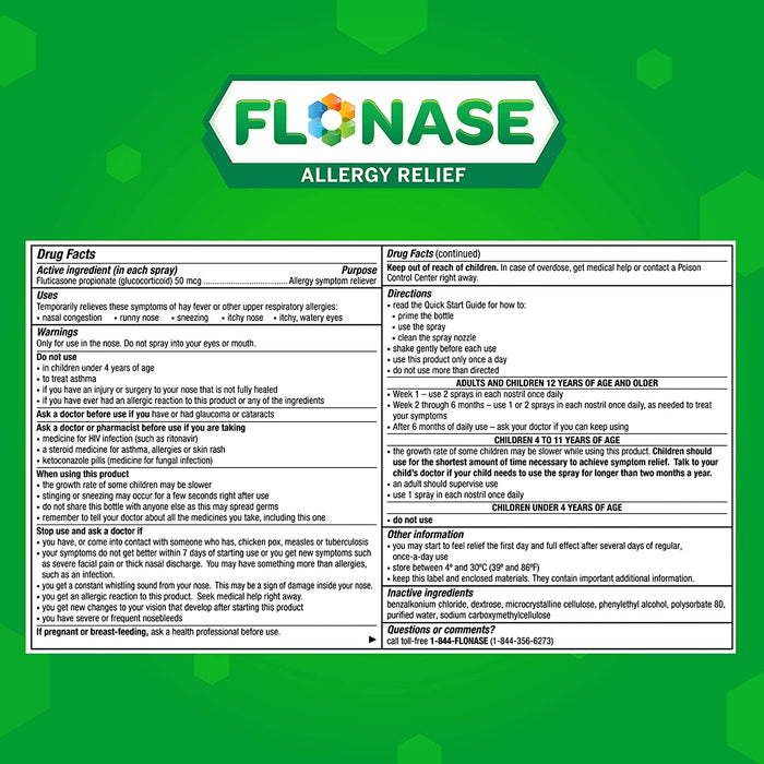 Flonase Allergy Relief Nasal Spray - 3 x 120 Metered Sprays [Healthcare]