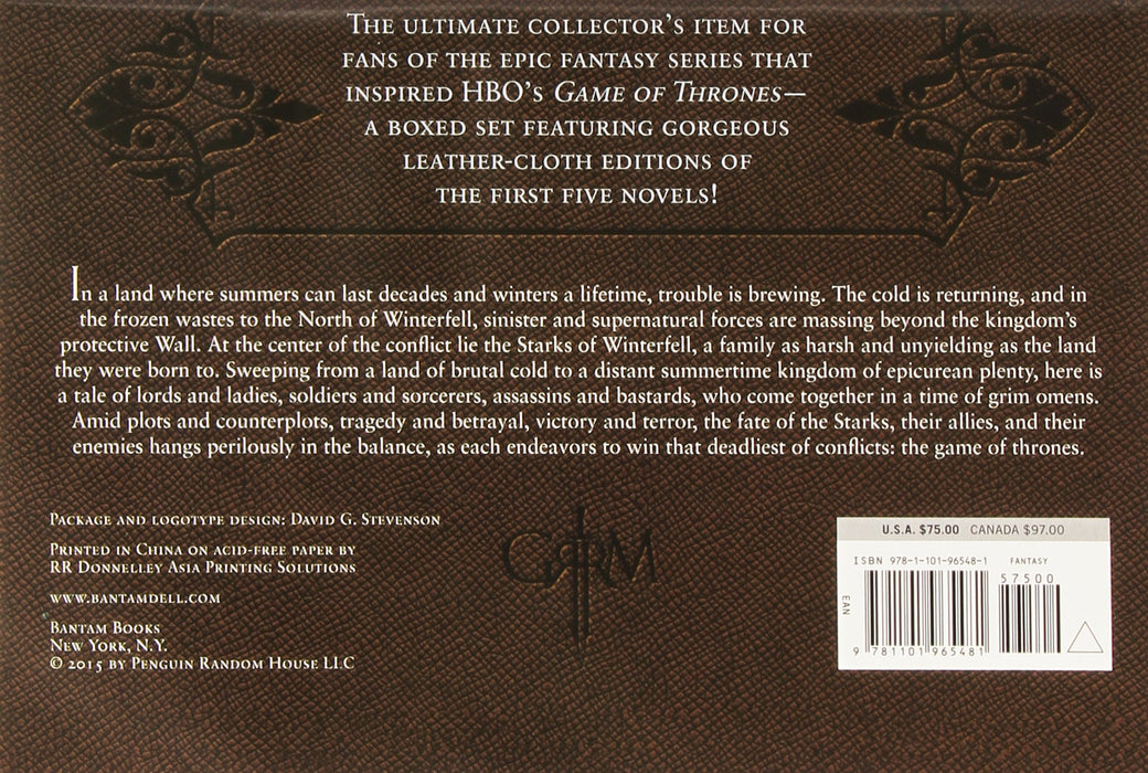 A Song of Ice and Fire - Leather Cloth Boxed Set [5 Hardcover Book Set]