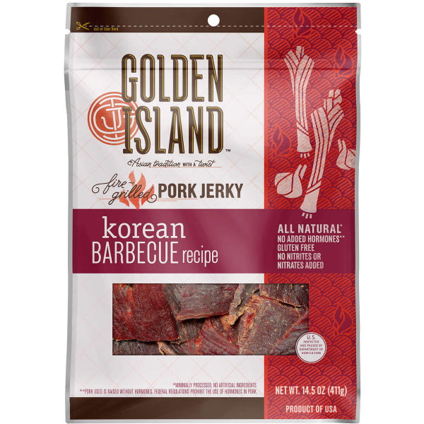 Golden Island Natural Style Pork Jerky - Korean Barbecue Recipe -  411g / 14.5 Oz [Snacks & Sundries]