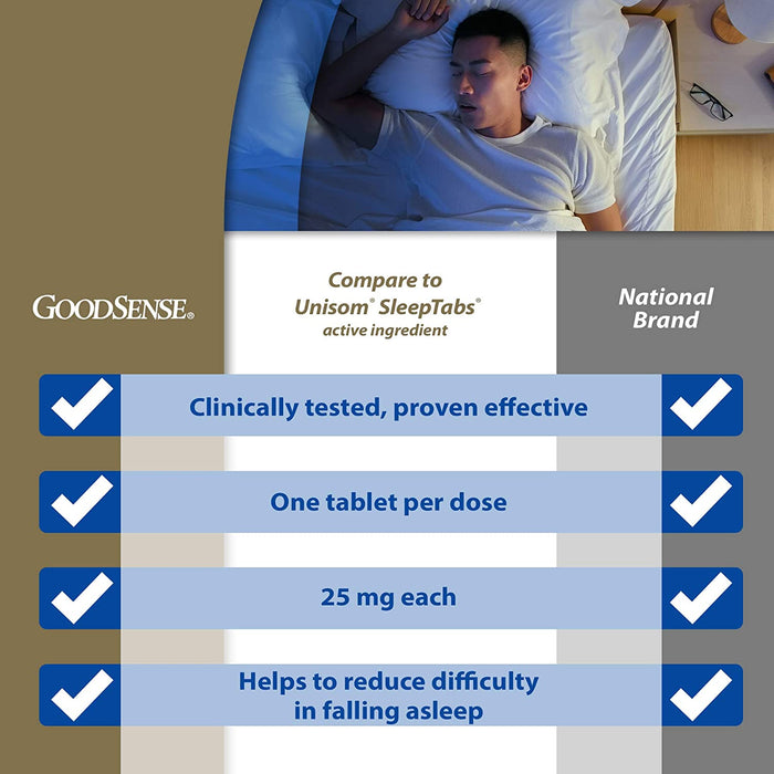 GoodSense Sleep Aid Tablets Doxylamine Succinate 25 mg - 32 Tablets [Healthcare]
