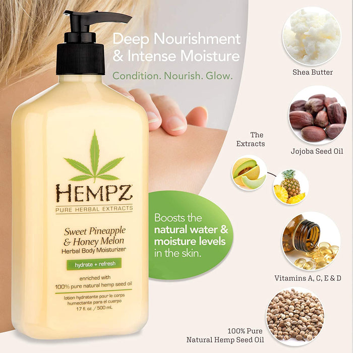 Hempz Sweet Pineapple & Honey Melon Herbal Body Moisturizer - 500mL [Skincare]